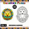 Hedgehog mandala coloring pages showcasing intricate designs, part of a mandala coloring book from artcoloringpage.com.