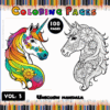 Unicorn mandala coloring pages featuring colorful designs and intricate patterns, showcased in a 100-page mandala coloring book from artcoloringpage.com.