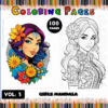 Girls Mandala coloring pages featuring intricate designs from a Mandala coloring book, perfect for relaxation and creativity.