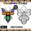 Coloring page featuring a vibrant butterfly and a detailed insect mandala design from the Mandala coloring book on artcoloringpage.com.