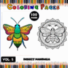 Colorful insect mandala designs featured in a coloring book, highlighting mandala coloring pages from artcoloringpage.com.