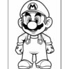 Mario, a cartoon character, stands confidently wearing his iconic red hat and overalls with a big mustache and cheerful expression.