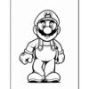 Mario, a cartoon character, stands in a playful pose wearing his signature red hat, blue overalls, and gloves.