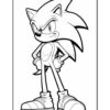 Sonic the Hedgehog, standing confidently with his arms crossed, features spiky blue quills and large sneakers.