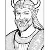 A smiling male character with long hair and pointed ears, wearing a horned crown and detailed armor.