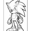 Sonic the Hedgehog character illustration with an angry expression, standing confidently with hands on hips.