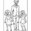 Three zombie characters stand together: a male zombie holding hands with two female zombies, all with exaggerated features and expressions.