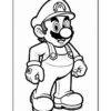 A cartoon character resembling a plumber with a mustache, wearing a red cap and overalls, holding a confident stance.