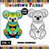 Koala mandala coloring pages featured in a vibrant design, highlighting intricate patterns and flowers, perfect for a mandala coloring book.
