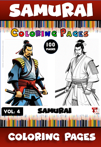 Samurai coloring page from artcoloringpage.com featuring two samurai designs, suitable for a coloring book with free coloring pages.