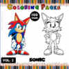 Sonic-themed coloring page featuring two characters, ideal for a cozy coloring book experience at artcoloringpage.com.