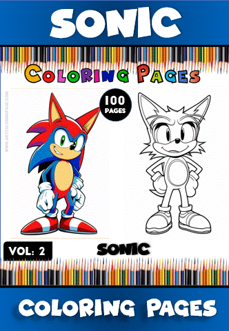 Sonic-themed coloring page featuring two characters, ideal for a cozy coloring book experience at artcoloringpage.com.