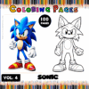 Sonic characters featured on cozy coloring pages from artcoloringpage.com, showcasing a blue hedgehog and a blank line art version.
