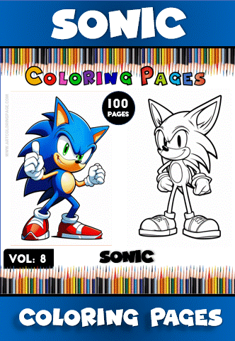 Sonic the Hedgehog coloring pages from a cozy coloring book, featuring one colored illustration and one outline, ideal for artcoloringpage.com.