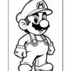 Mario stands confidently with his iconic hat, mustache, and overalls, ready for adventure.