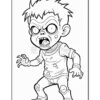 A cartoon zombie with spiky hair, wearing tattered clothes, showing sharp teeth and a fierce expression.