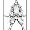 A samurai warrior in traditional armor stands confidently with a katana, ready for battle.