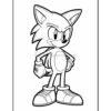 A stylized character with pointed ears and a confident pose, wearing sneakers, resembling a classic video game character.