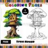 Free Tree House Coloring Pages