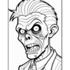 A zombie-like character with exaggerated features, wearing a suit, and displaying a fierce expression.