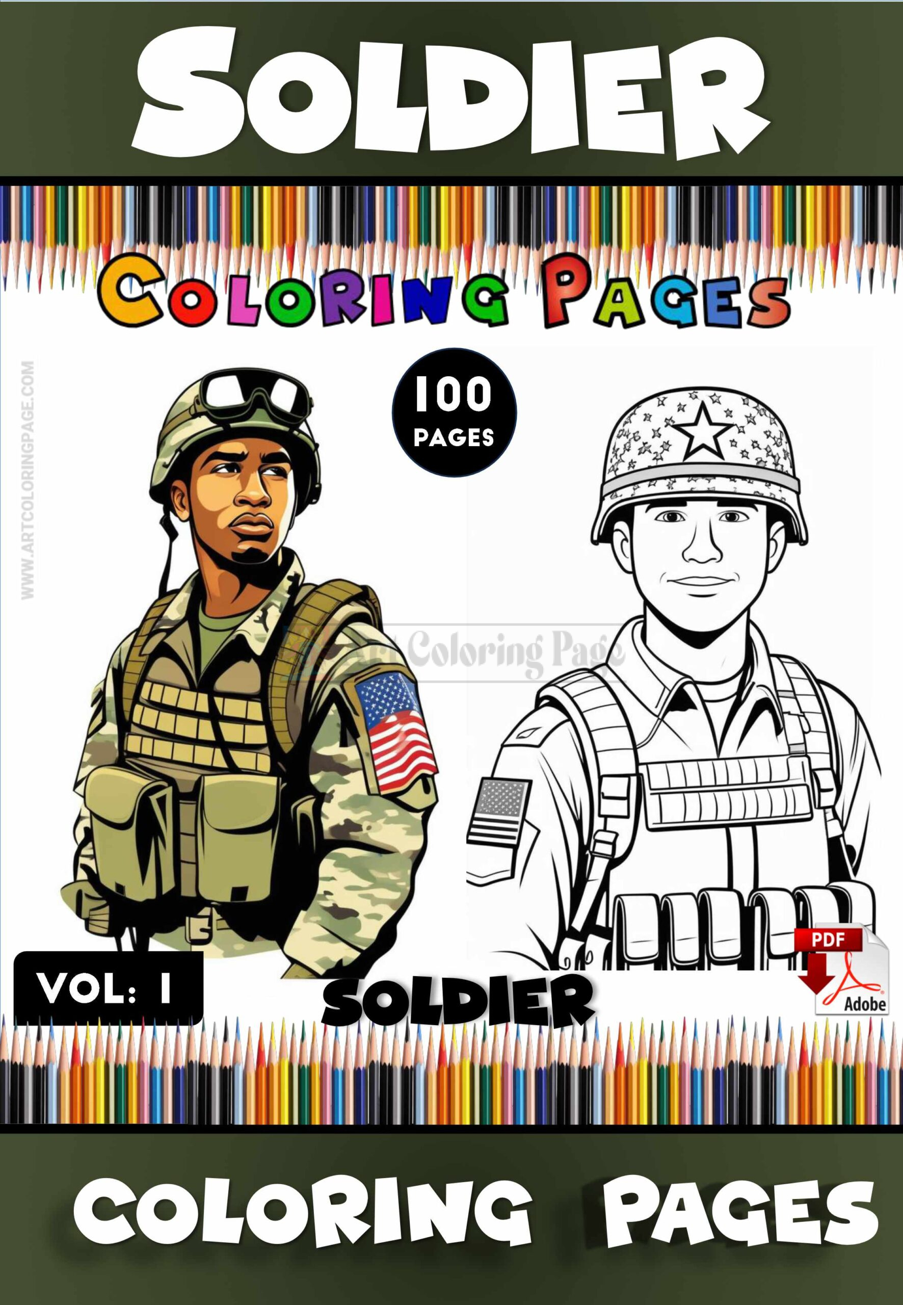 color page for soldier and spider in cave printable easy for All!