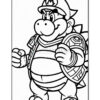 A cartoonish character resembling a turtle in a superhero outfit, flexing his muscles with a determined expression.