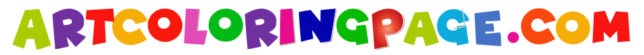 Colorful text display of the website name "Artcoloringpage.com" with vibrant letters in various colors.