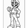 A cartoon character resembling a plumber with a mustache, wearing a hat and overalls, poses confidently with a fist raised.