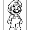 Mario, a cartoon character with a mustache, wearing a cap and overalls, posed confidently with hands on hips.