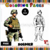 color page for soldier and spider in cave printable free