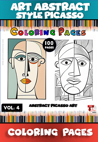 Abstract Picasso art coloring pages from artcoloringpage.com, featuring a line art style for coloring book enthusiasts.