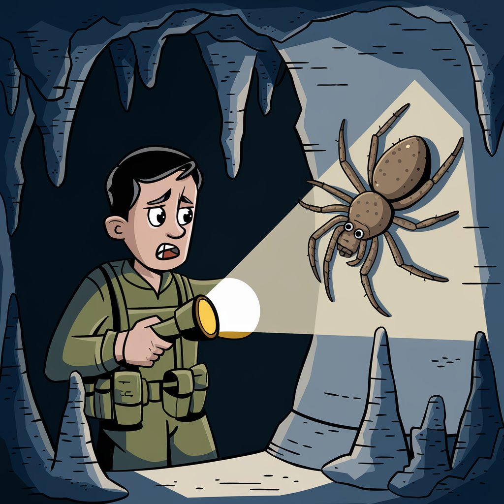 Color Page for Soldier and Spider in Cave: Printable, Free Educational Fun
