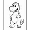 A cartoon dinosaur character with a smiling face, standing upright with small arms and spiky back.