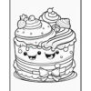 A cartoon-style cake with a large smiling face, topped with swirls of frosting, cherries, and strawberries, surrounded by colorful decorations.