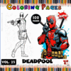 Deadpool coloring page featuring a detailed illustration, ideal for a coloring book. Visit artcoloringpage.com for free coloring pages.