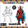 Deadpool coloring pages from artcoloringpage.com, featuring a detailed character design and a colorful background, perfect for a coloring book.