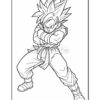 A stylized, black-and-white illustration of a muscular character with spiky hair, striking a confident pose.