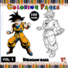 Dragon Ball coloring pages featuring a colorful character illustration and a black and white outline for cozy coloring book enthusiasts.