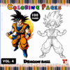 Coloring page featuring Dragon Ball characters in color and outline style, promoting artcoloringpage.com for cozy coloring book and pages.
