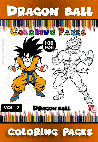 Coloring page featuring characters from Dragon Ball, promoting cozy coloring books and pages from artcoloringpage.com.