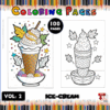 Ice cream coloring pages featuring an outlined cone with toppings, available on artcoloringpage.com for your coloring book collection.