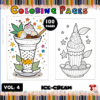Coloring pages featuring ice cream designs, promoting artcoloringpage.com with a variety of fun coloring book options.
