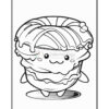 A cute cartoon character resembling a layered dessert with a smiling face, extra toppings, and a rounded shape.