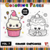 Cute kawaii cupcakes featured on coloring pages from artcoloringpage.com, ideal for coloring book enthusiasts.