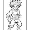 A character with spiky hair and a determined expression, wearing a stylized outfit and posing with clenched fists.