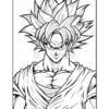 Line art illustration of a character with spiky hair and a muscular build, wearing a sleeveless top.