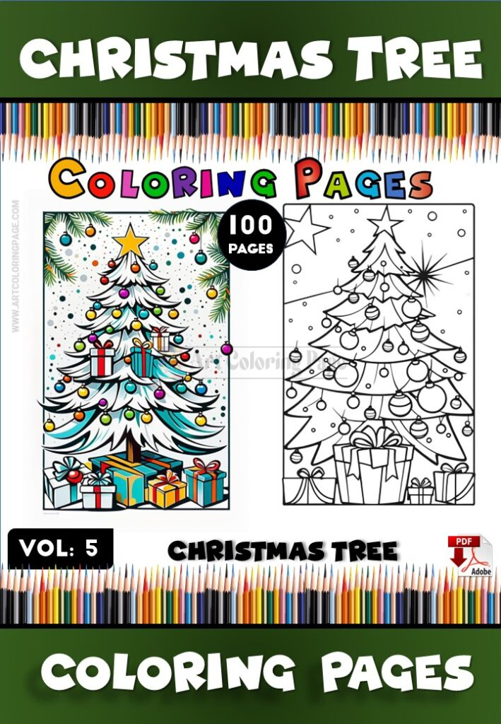 Christmas Tree Coloring Page for Kids Vol. 5 A Magical Coloring Adventure