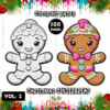 Christmas gingerbread man coloring pages, featuring a cute gingerbread design, from artcoloringpage.com coloring book with 100 pages.