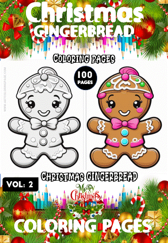 Christmas gingerbread man coloring pages, featuring a cute gingerbread design, from artcoloringpage.com coloring book with 100 pages.