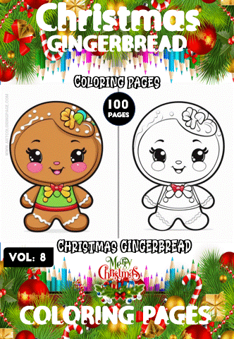 Gingerbread character coloring pages from artcoloringpage.com; includes a colored and a blank version for fun.